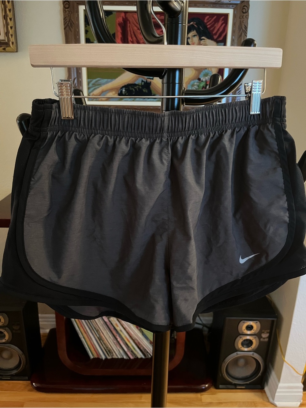 Nike Women's Black and Gray Athletic Running Shorts
